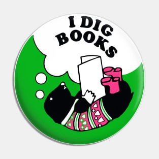 I Dig Books Pin
