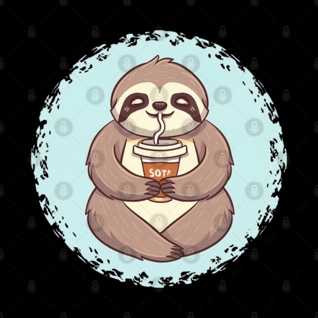 A happy-go-lucky sloth with a content smile by designe stor 