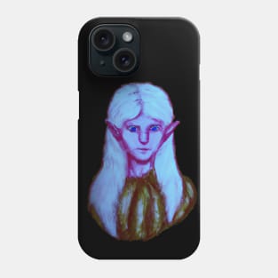 Blue Elf Girl Weird Expressive Art Phone Case