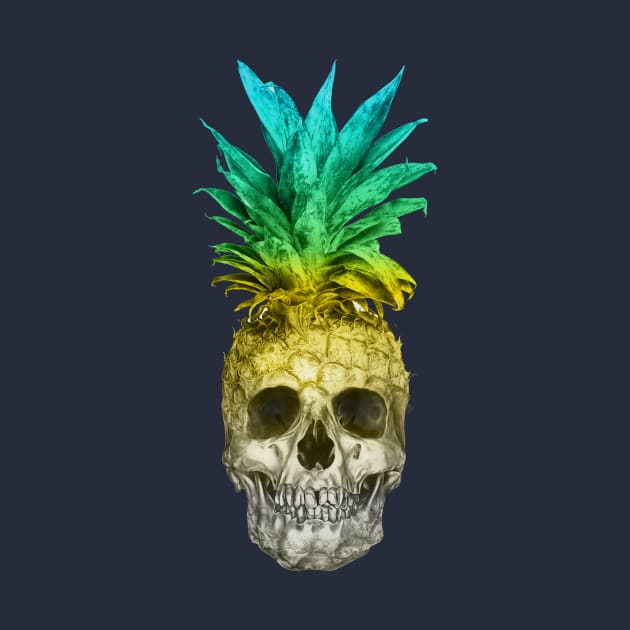 Pineapple Skull (Coloured) by Goldquills