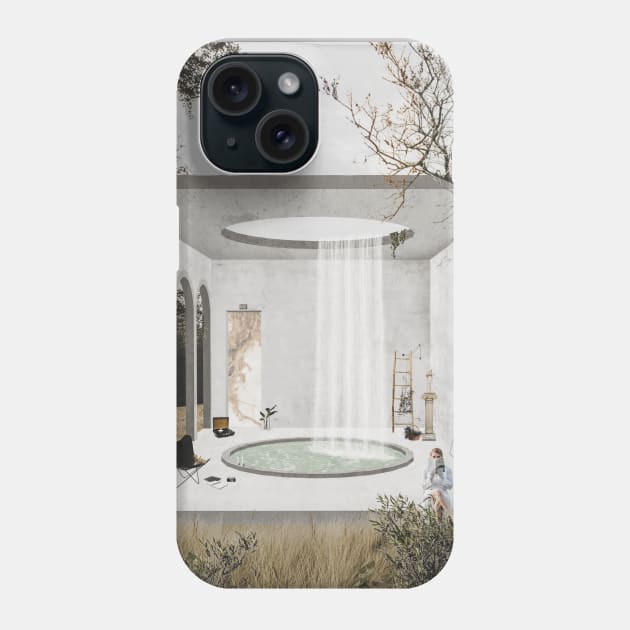 Abstract Grey Oasis Architecture Collage Artwork Phone Case by A.P.