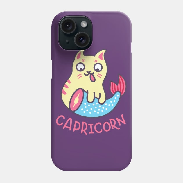 Funny Capricorn Cat Horoscope Tshirt - Astrology and Zodiac Gift Ideas! Phone Case by BansheeApps