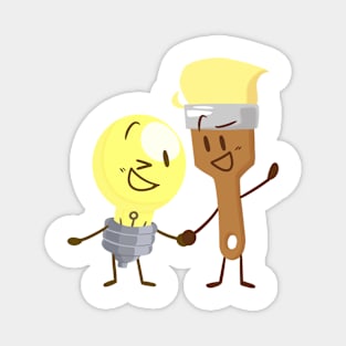 Lightbulb x Paintbrush (Inanimate Insanity) Magnet