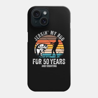 50th Birthday for Fisherman Funny Fishing Bday Phone Case