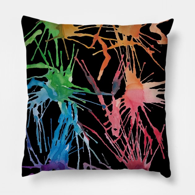 Spectrum Splash Doodle Pillow by Red Wolf