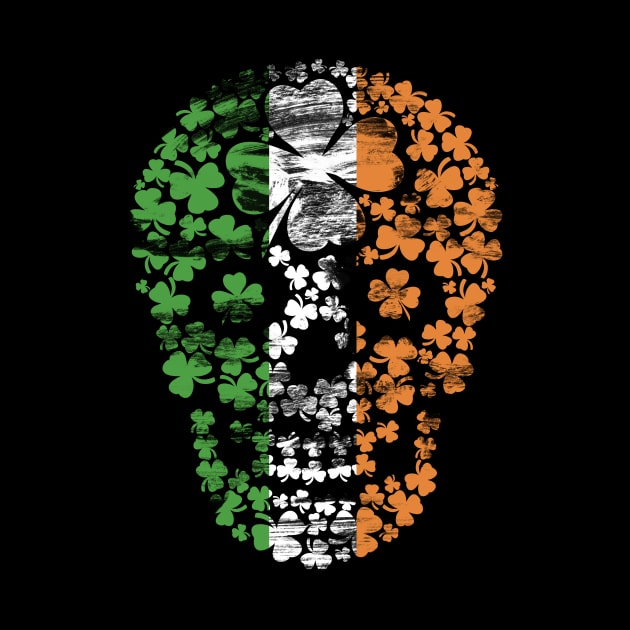 Irish flag shamrock skull saint patrick's day by secondskin