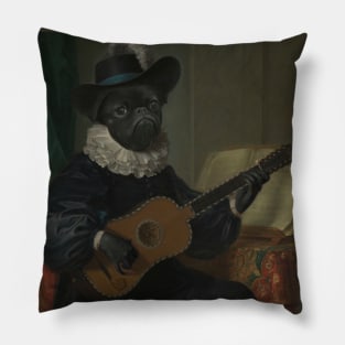 Old School Pug Bard Pillow