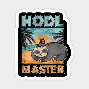 Hodl Master Funny Sloth Bitcoin Hodler BTC Gift Magnet