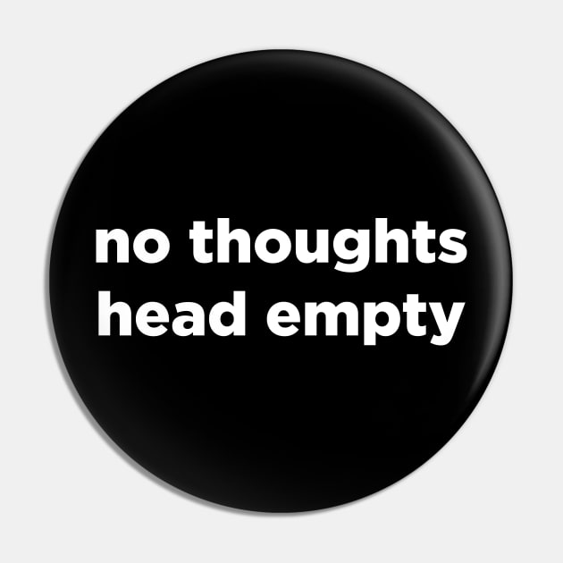 No Thoughts Head Empty Meme Aesthetic Pin by koolpingu