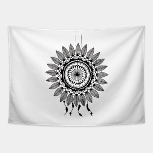 Black and White Dreamcatcher Tapestry