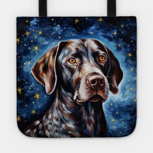 Black English Pointer painted in Starry Night style Tote