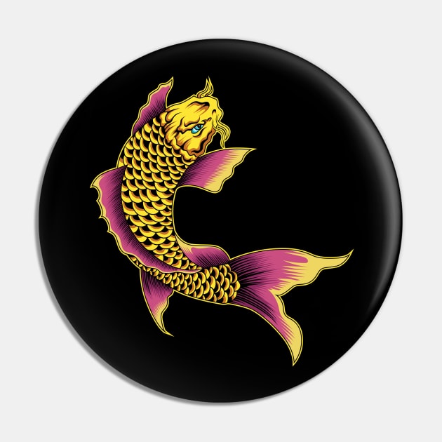 Golden Koi Fish Pin by Marciano Graphic