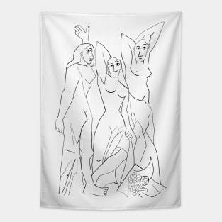 Line Art - Les Demoiselles d'Avignon Tapestry