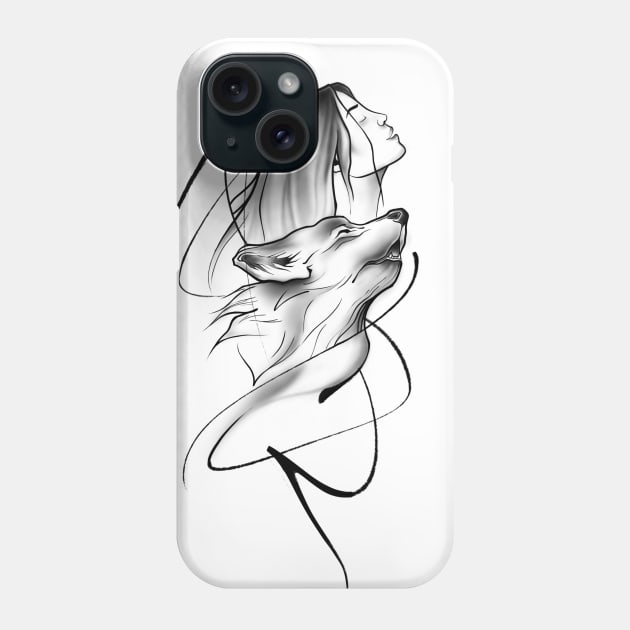 The Girl and the Wolf Phone Case by BSKR