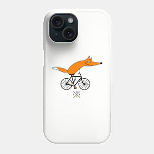 Smart fox rides a bicycle Phone Case