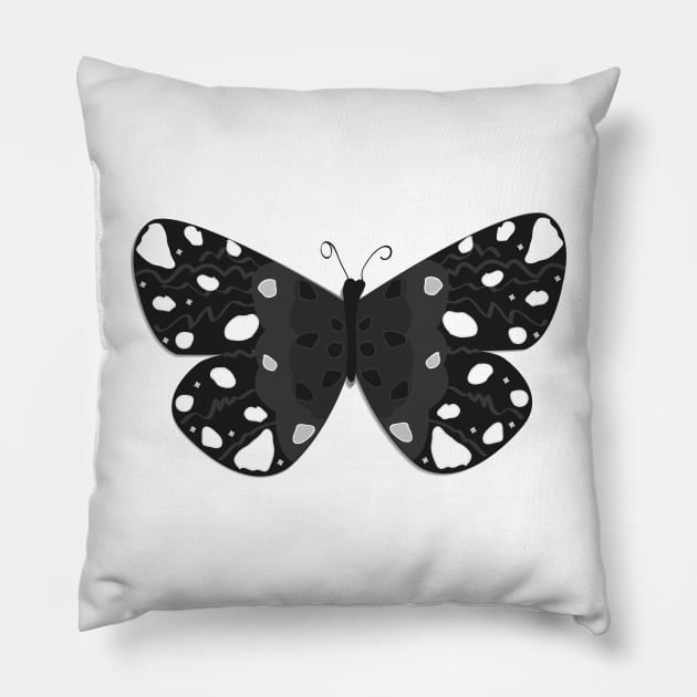 Black butterfly Pillow by GULSENGUNEL