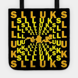 Super cool slluks brand letter logo and carton design Tote