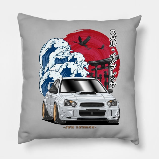 White Subie Impreza WRX Blob Eye Pillow by Guyvit