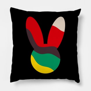 Silhouette of A Rabbit with an Abstract Pillow