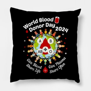 World Blood Donor Day 2024 Phlebotomy Technician Men Women Pillow