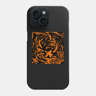 Black & Orange Liquid Texture Phone Case