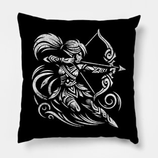 Shadow Warrior Graphic Tee | Female Mystical Archer Pillow