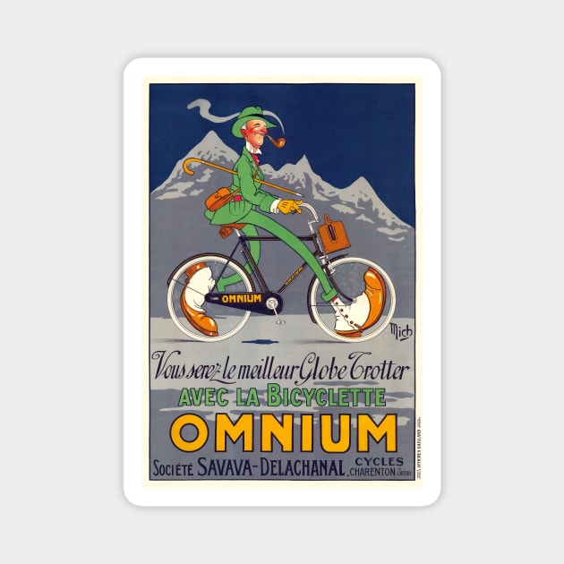 Bicyclette Omnium Vintage Poster 1924 Magnet by vintagetreasure