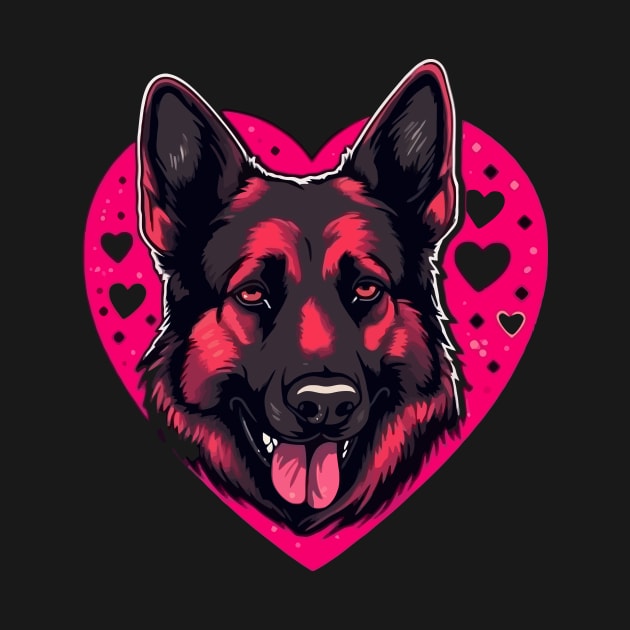 German Shepherd Valentine Day by JH Mart