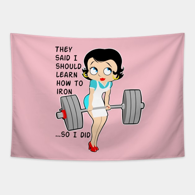 Fitness girl, Girls who lift, barbell girl, weightlifting girl Tapestry by TimAddisonArt