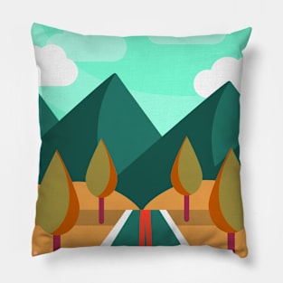 Summer Landscape Forest Pillow