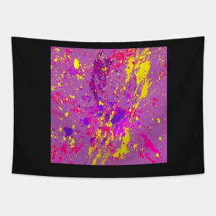 pink and yellow abstract expressionist design Tapestry