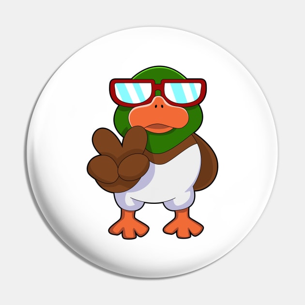 Duck with Sunglasses Pin by Markus Schnabel