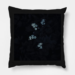 Black and White Forget-Me-Nots Pillow