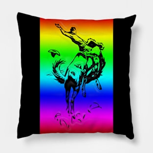 Western Era - Cowboy on Horseback 11 Pillow