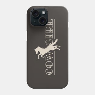 "Cowgirl" with Rearing Stallion Horse Silhouette Design Phone Case