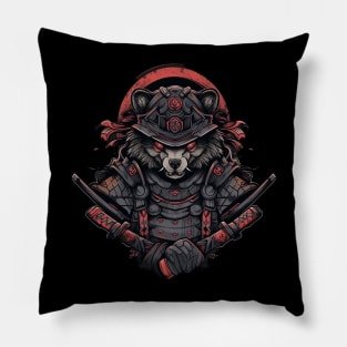 bear samurai Pillow