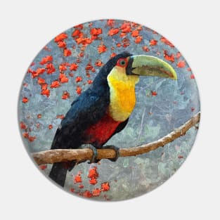 Toucan Tropical Rainforest Bird Painting Pin