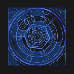 Weathered Clockwork - Blue (Gallifreyan inspired) T-Shirt