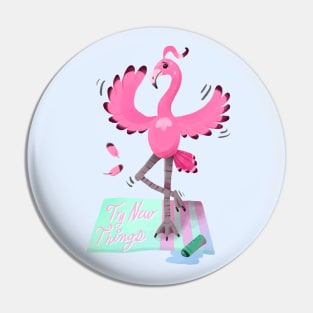 Try New Things with Yoga Flamingo in digital Pin