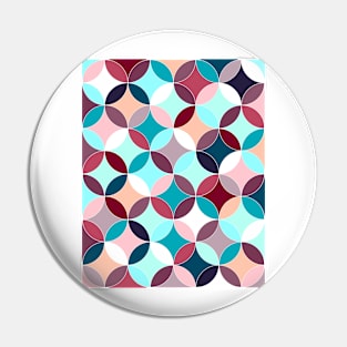 Overlapping vintage circles pattern, colorful interlocking round shapes background Pin