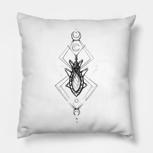 Kissing Bug , Pen and Ink Tattoo Geometric Inspired Pillow