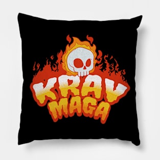 Krav Maga Fire Skull Pillow