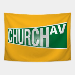 Church Ave. Street Sign Tapestry