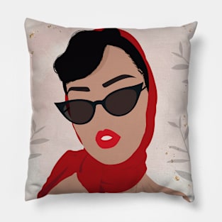 Woman abstract portrait minimalist Pillow