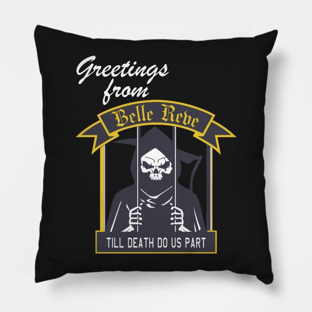 Greetings from Belle Reve Pillow by Zefkiel