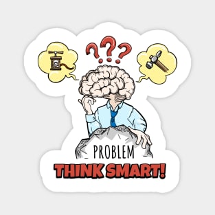 Human brain in thinking process tries to solve a complex problem Magnet