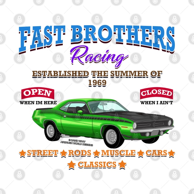 Fast Brothers Racing Muscle Car Garage Novelty Gift by Airbrush World