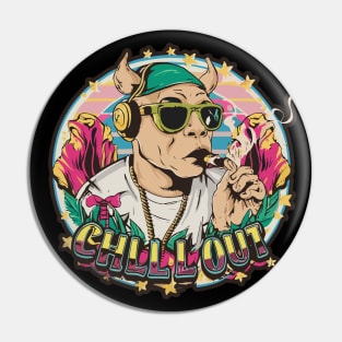 Hip Hop Pitbull Chill Out Artwork Pin