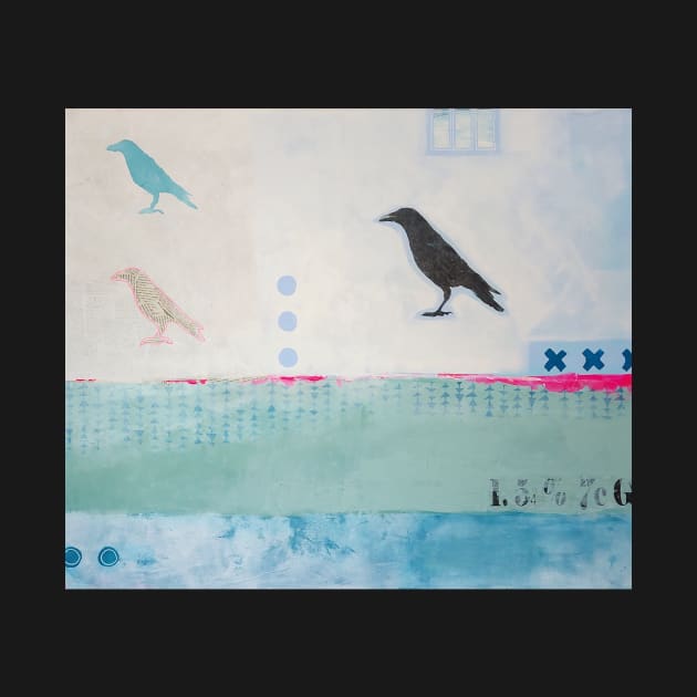 Picture of an original painting, crow light blue by ColorsHappiness