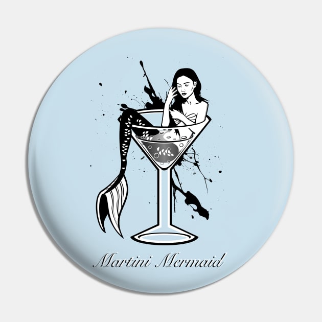 Martini Mermaid Pin by AlterAspect